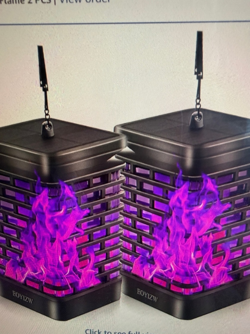 Purple Flame Solar Lantern -set of 2